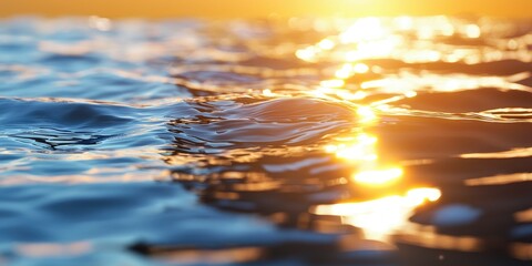 serene beach sunset reflecting on calm water with soft waves
