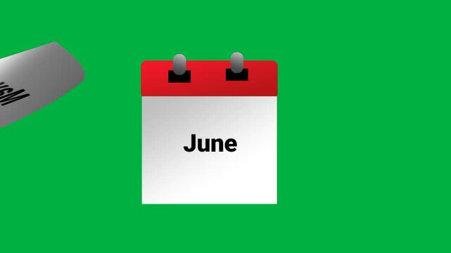 Animation of A desk calendar flipping through months from January to December, symbolizing the passage of time, continuous change, productivity, in daily life and business scheduling
