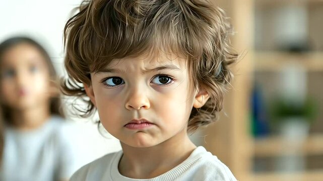 Child Upset Over Sibling Blame in Domestic Setting