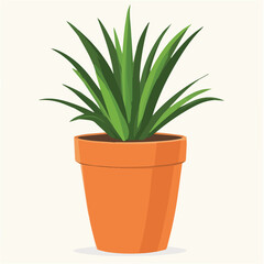 Illustration vector of Plant in flowerpot in flat style