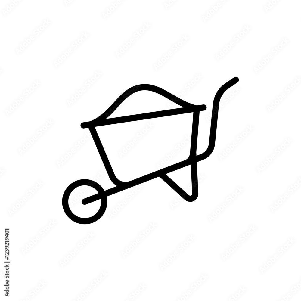 Poster cart icon line vector design