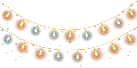 PNG Garland gold string light lights illustration celebration.