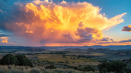 A tranquil scene of diffuse clouds scattered across the sky during a calm sunset, with the light creating soft, glowing hues