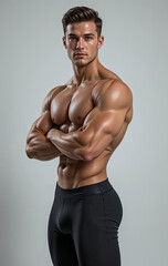 man or Male body builder flexing and posing