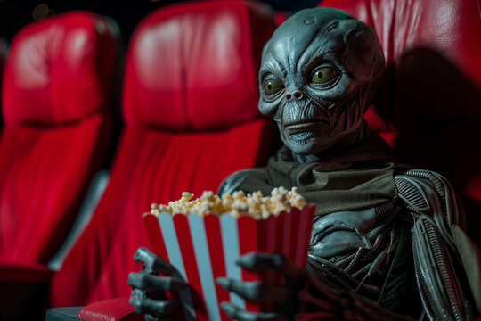 Image of extraterrestrial alien in cinema generative AI design