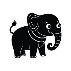 a vector silhouette of an elephant 