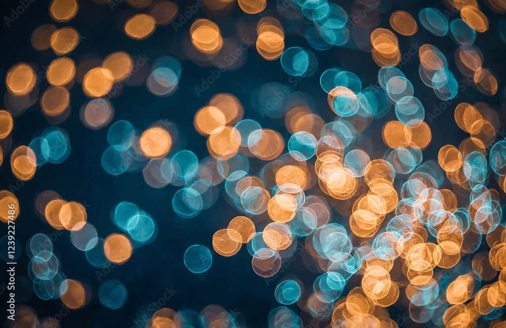 Poster abstract bokeh light circles floating in a dreamy, soft-focus atmosphere