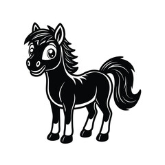 a cute horse vector illustration