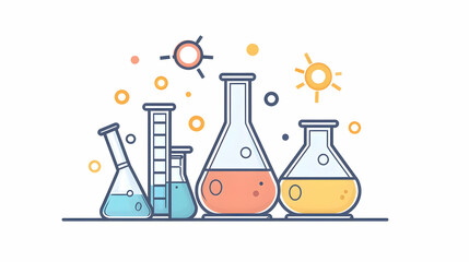 chemical laboratory glassware and flask