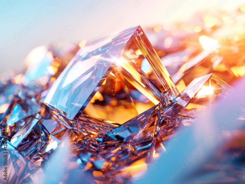Poster captivating visualization of crystal-like structure abstract environment gigapixel art spectrum of c