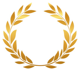 PNG Gold laurel wreath symbol design logo.