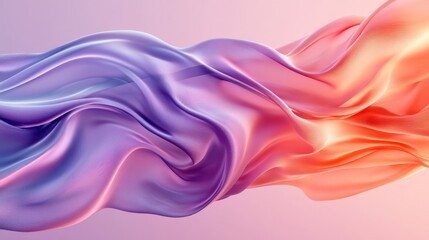 Fototapeta premium Abstract Purple Orange Fabric Texture Flowing Dynamically