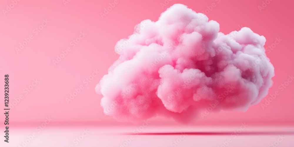 Poster conceptual image of a cloud with a lock representing cloud data protection and cybersecurity