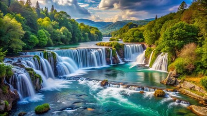 Stunning Una River Waterfalls, Bihac, Bosnia and Herzegovina - Scenic Landscape Photography