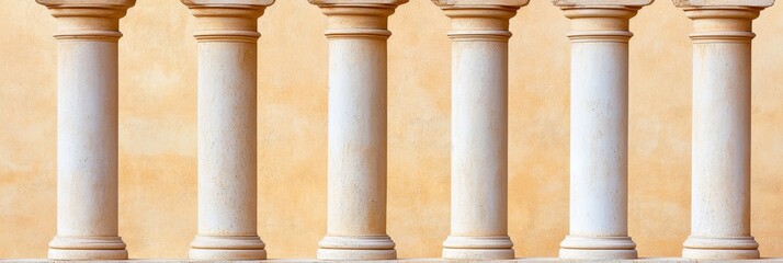 Fototapeta premium Elegant Columns Architectural Design - Classical architecture, symmetry, strength, heritage, timeless design. Symbolising resilience, grandeur, and history.
