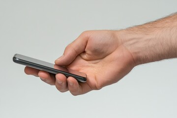 Individual Interacting with Mobile Device. Close-Up of a Person Touching Phone Screen with Enhanced Technology