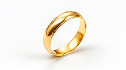 Shiny Three-Dimensional Gold Ring Object Isolated on White Background - Perfect for Husband & Anniversary Celebration (2 CTW, Yellow Gold)