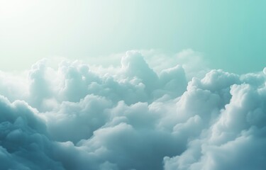 Naklejka premium Serene Cloudscape Aerial View Soft Pastel Colors