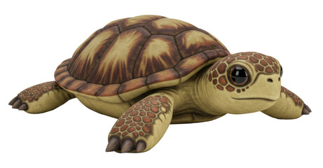 Fototapeta premium Stuffed Kid Toy Turtle Plushie, Animal Reptile Shell Toy, Isolated Transparent png