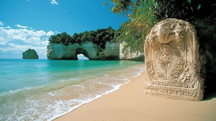 Acrylglasbilder Cathedral Cove cathedral cove natural wonder new zealand seascape  © master2d