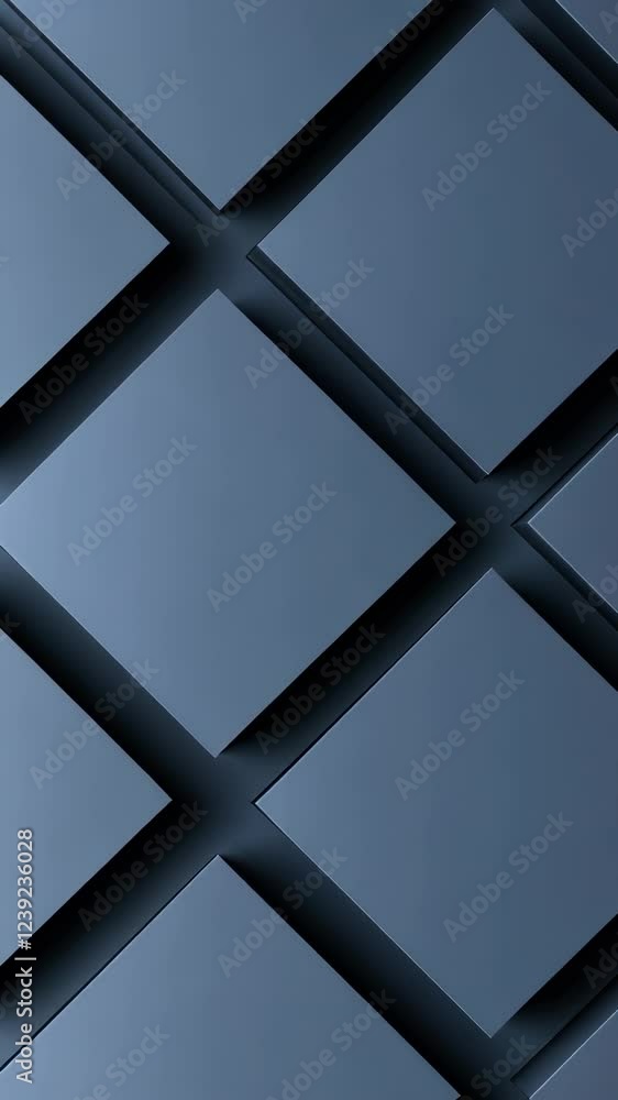 Poster geometric 3d abstract background interlocking dark gray rhombuses and hexagons forming contemporary 