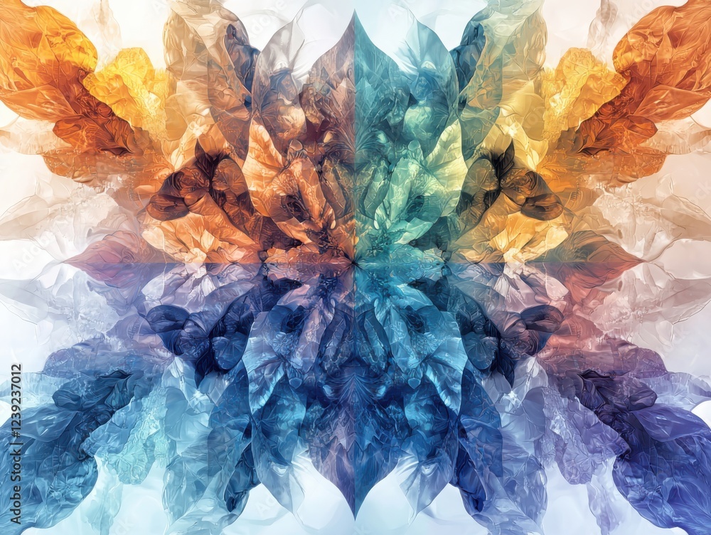 Poster rendering stunning fractal patterns in vibrant colors digital art gallery abstract visualization sym