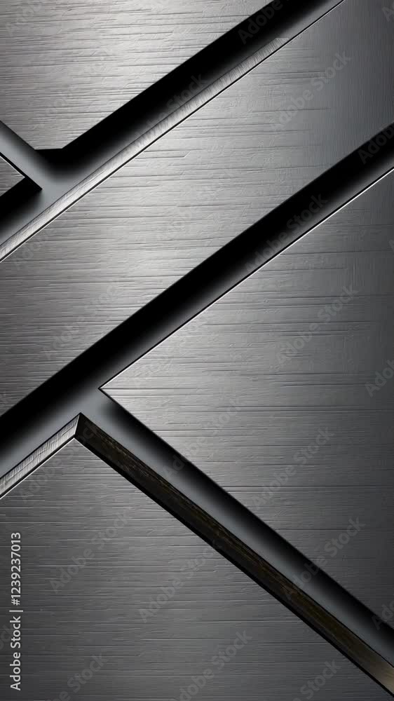 Poster geometric 3d abstract background interlocking dark gray rhombuses and hexagons forming contemporary 