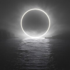 Obraz premium Glowing water abstract circle artwork high resolution hd background
