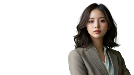 Confident businesswoman posing with transparent background