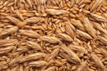 Texture of Hard Red Winter Wheat Grain - Rustic Cereal and Nutrient-Rich Ingredient for Agriculture and Natural Food Backgrounds