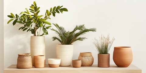 A collection of unique handmade accessories showcased on a neutral-toned table in a boutique