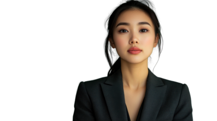 Confident businesswoman posing on transparent background