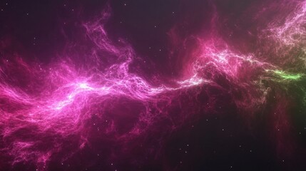 Fototapeta premium Pink and Green Cosmic Nebula in Dark Space