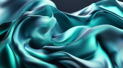 Obraz premium Teal Fabric Drape Abstract Background