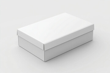 Naklejka premium Empty cardboard white box with flip flop cover, packaging, shipping