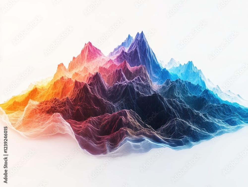 Poster dynamic visualization of sound waves abstract art gallery gigapixel creation colorful peaks and vall