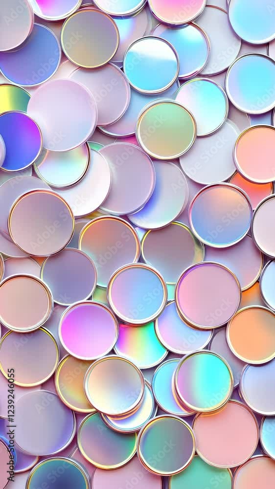 Aufkleber pastel bubbles background abstract shiny with iridescent gleam floating softly, ethereal backdrop ho