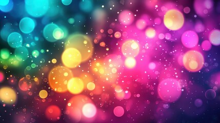 Colorful Bokeh Background with Soft Light Circles and Sparkles