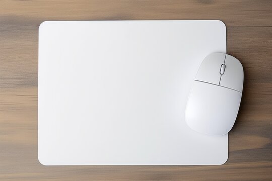 White Mouse Pad Mockup with Props. Perfect Accessory for Your Business Branding and Advertising on Blank Background