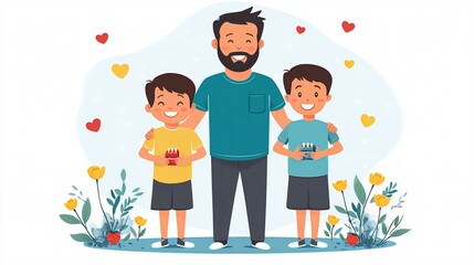 Fototapeta premium Christmas Family Celebration with Children and Joyful Moments in Vector Illustration