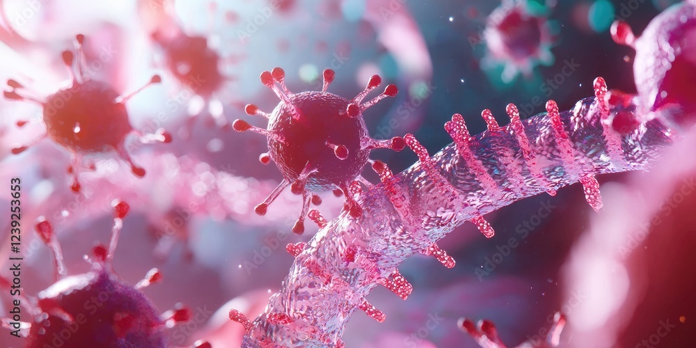 Poster crispr cas9 enzyme interacting with dna, visualizing the molecular process with colorful animations