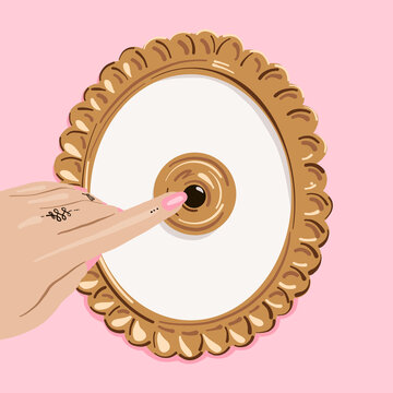 Hand Ringing Decorated Button