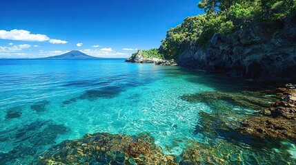 Fototapeta premium rangitoto island volcanic views new zealand landscape