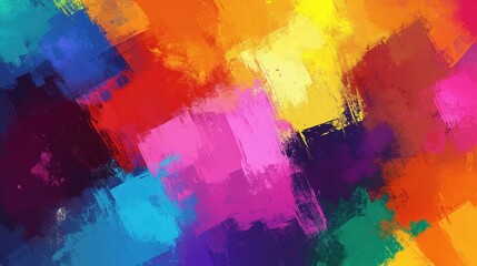 Abstract Colorful Paint Strokes Diagonal Pattern