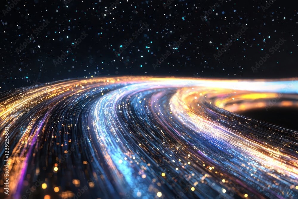 Poster dynamic visualization of data streams abstract space gigapixel content digital environment vibrant c