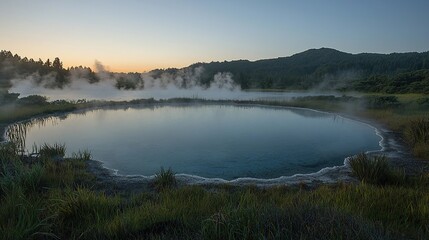 Obraz premium rotorua geothermal wonder new zealand landscape