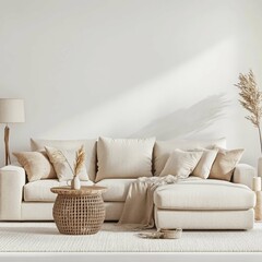 Cozy Living Room with Neutral Tones and Stylish Furniture Decor