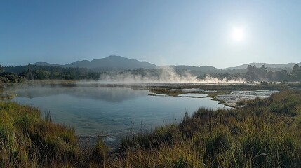 Obraz premium rotorua geothermal wonder new zealand landscape