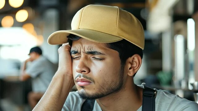 Exhausted Gig Worker After Long Shift with Low Pay