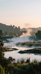 Fototapeta premium rotorua geothermal wonder new zealand landscape